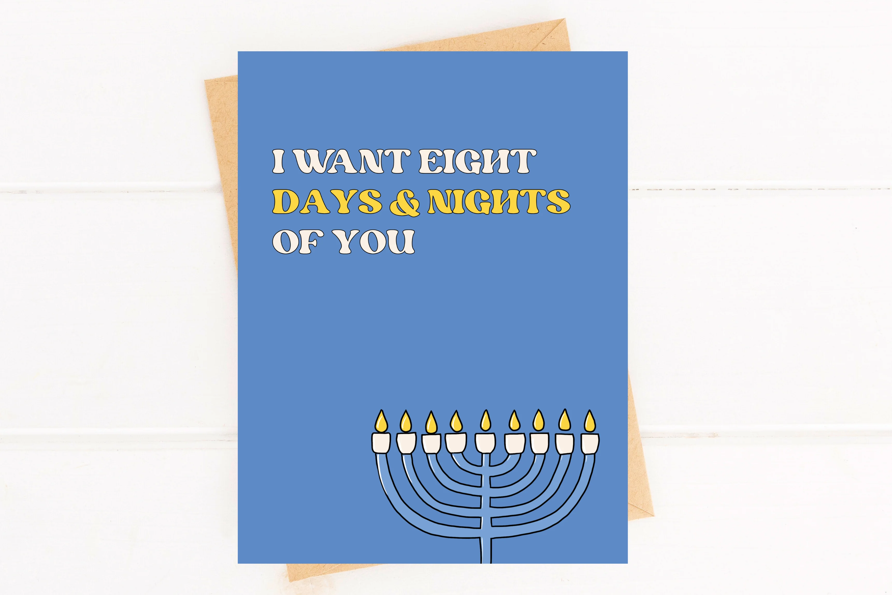 8 Days and Nights Funny Hanukkah Card for Couple Romantic - Image 2