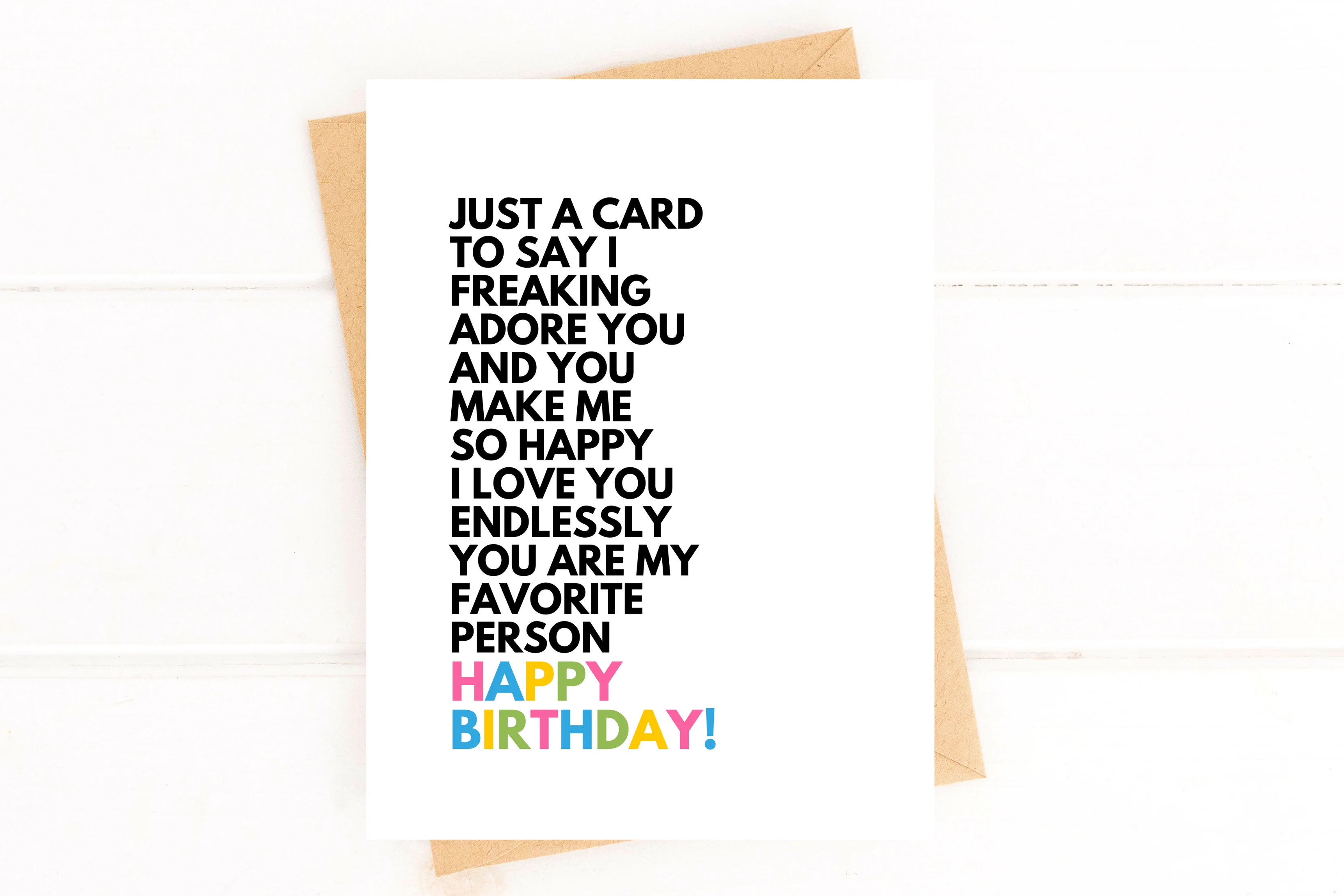 Birthday Card - I Love You My Favorite Person Card - Image 2