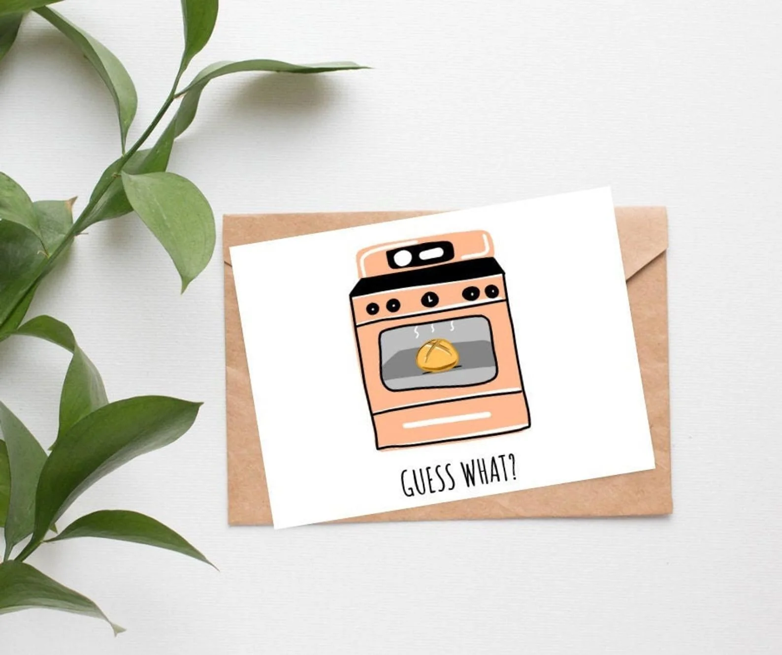 Bun in the Oven Card Pregnancy Announcement Card, New Baby Card, New Mom - Image 2