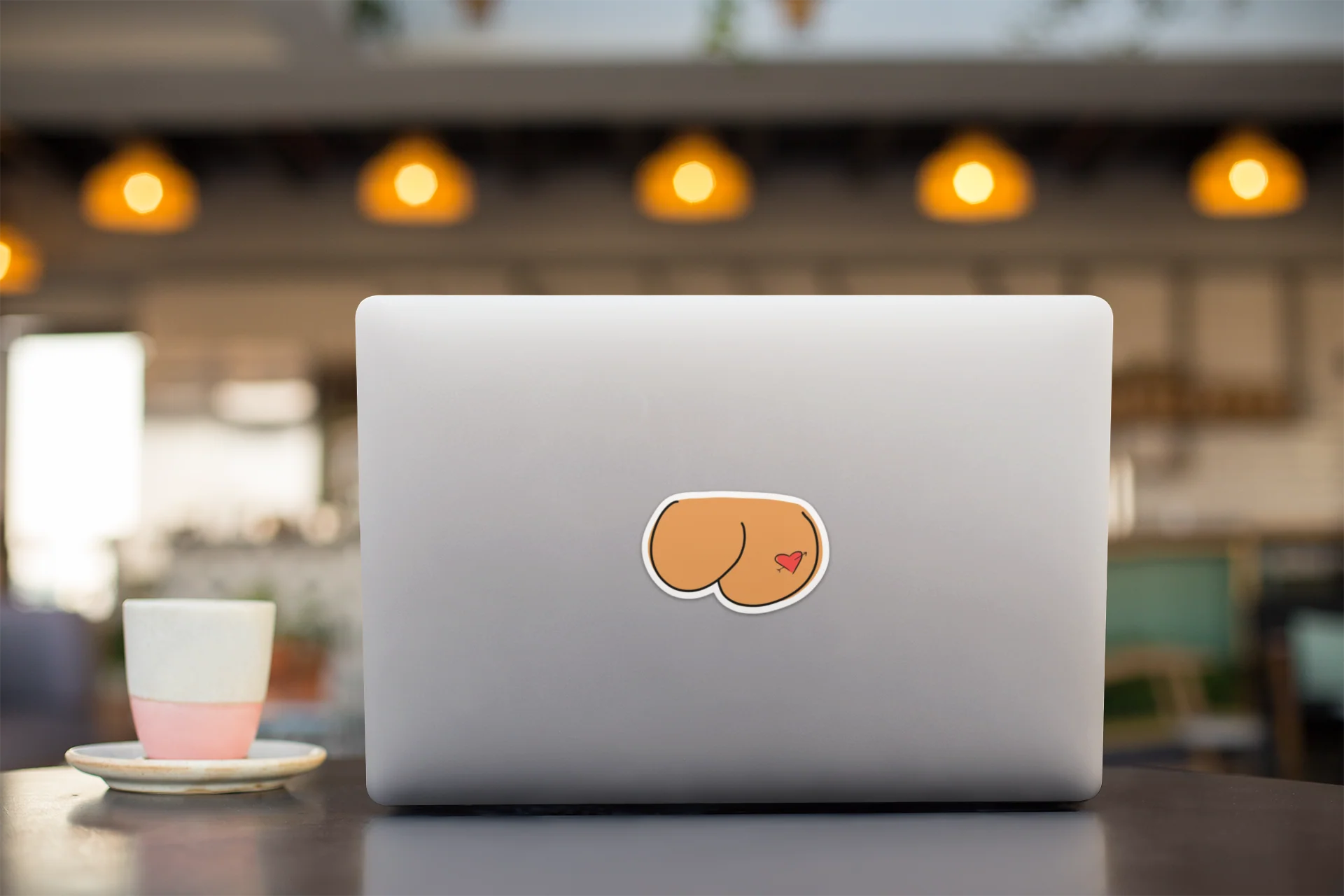 Butt Heart Tattoo Vinyl Sticker - Image 4