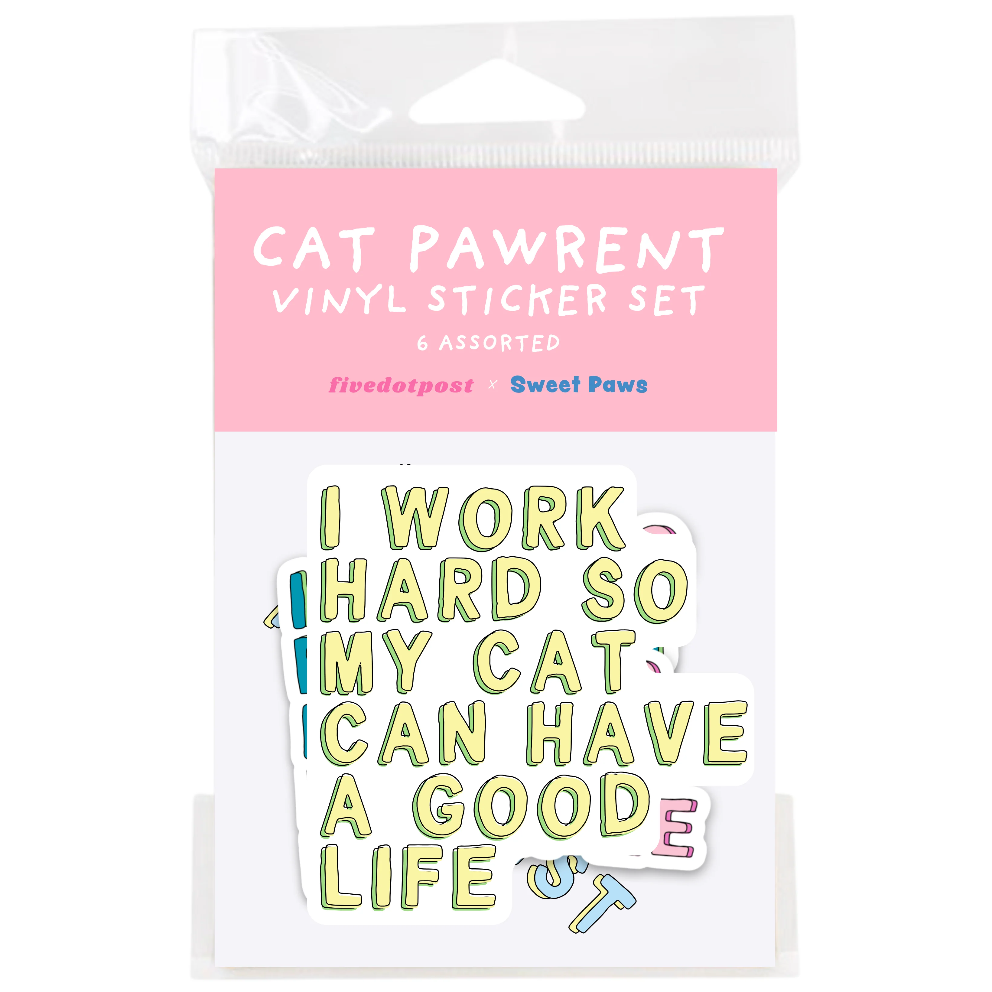 Cat Parent Vinyl Sticker Pack – Set of 6 Pet Owner Stickers - Image 7