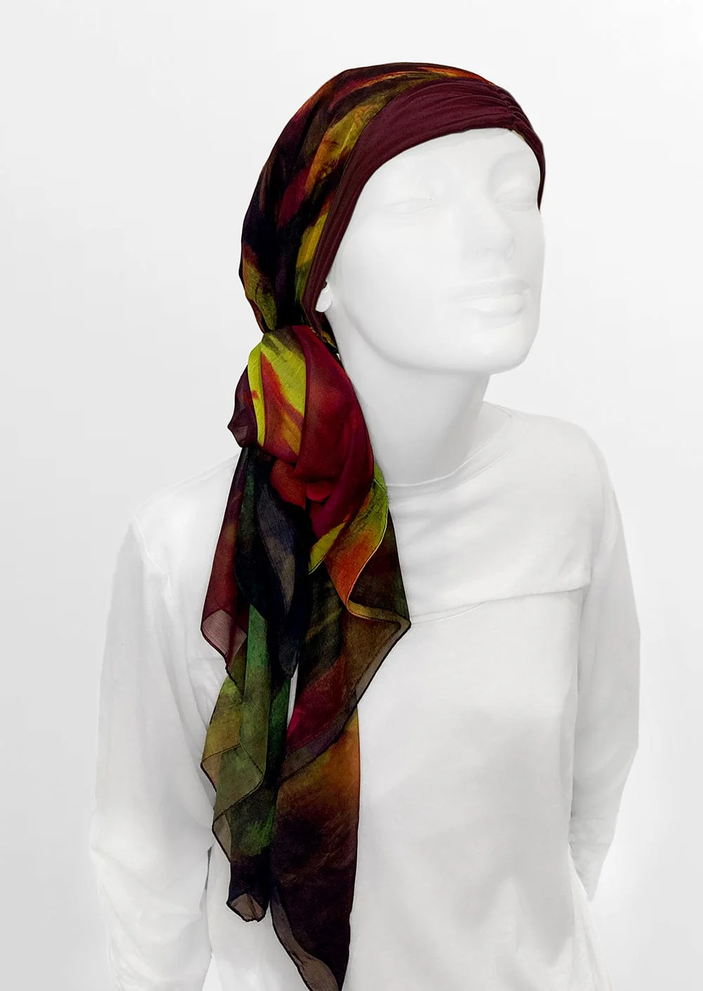 Fine Art Headscarf - Wine - Image 5