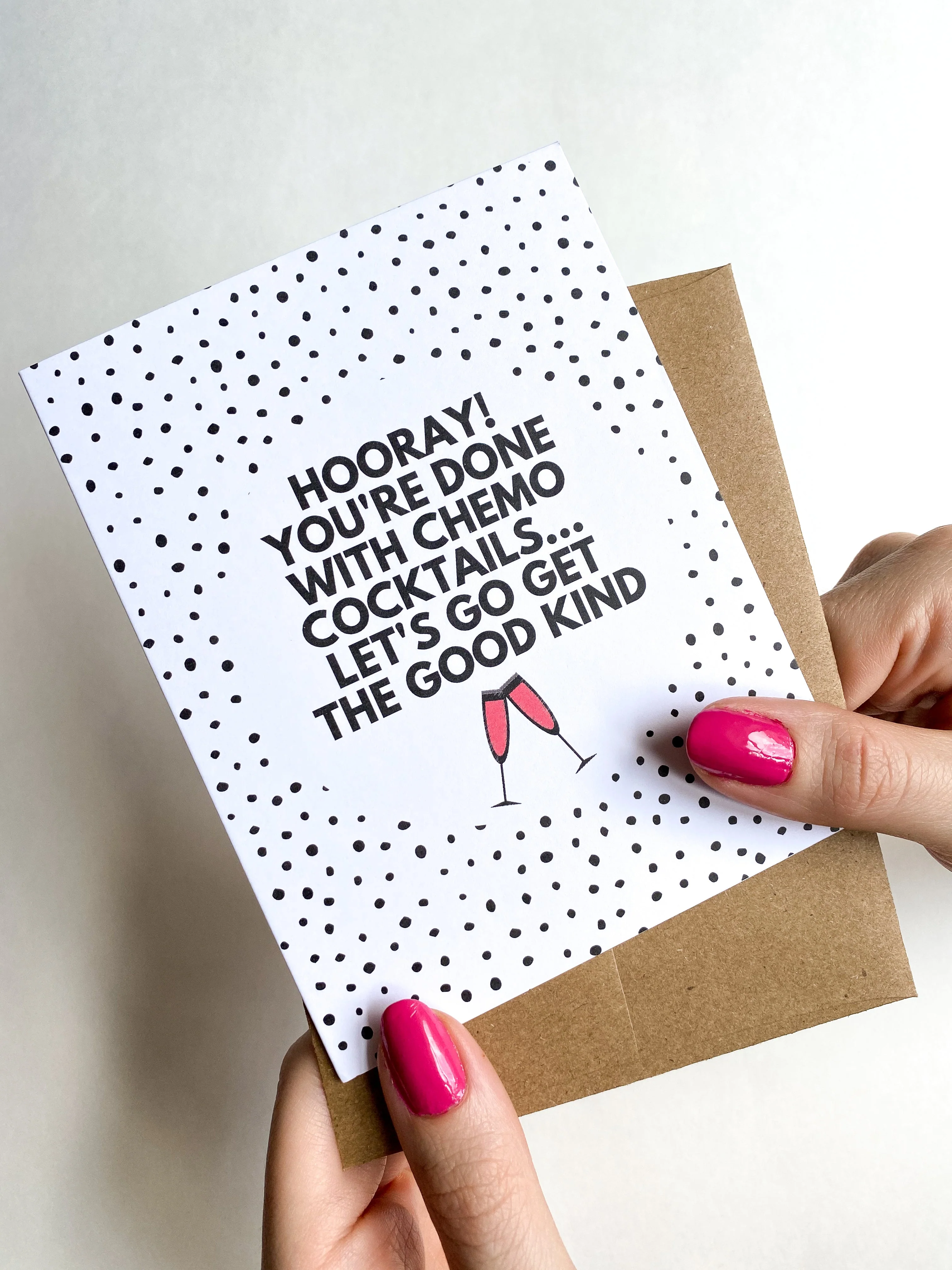 Funny Chemo Graduation Card – Hooray You’re Done With Chemo Cocktails, Cancer Recovery Celebration