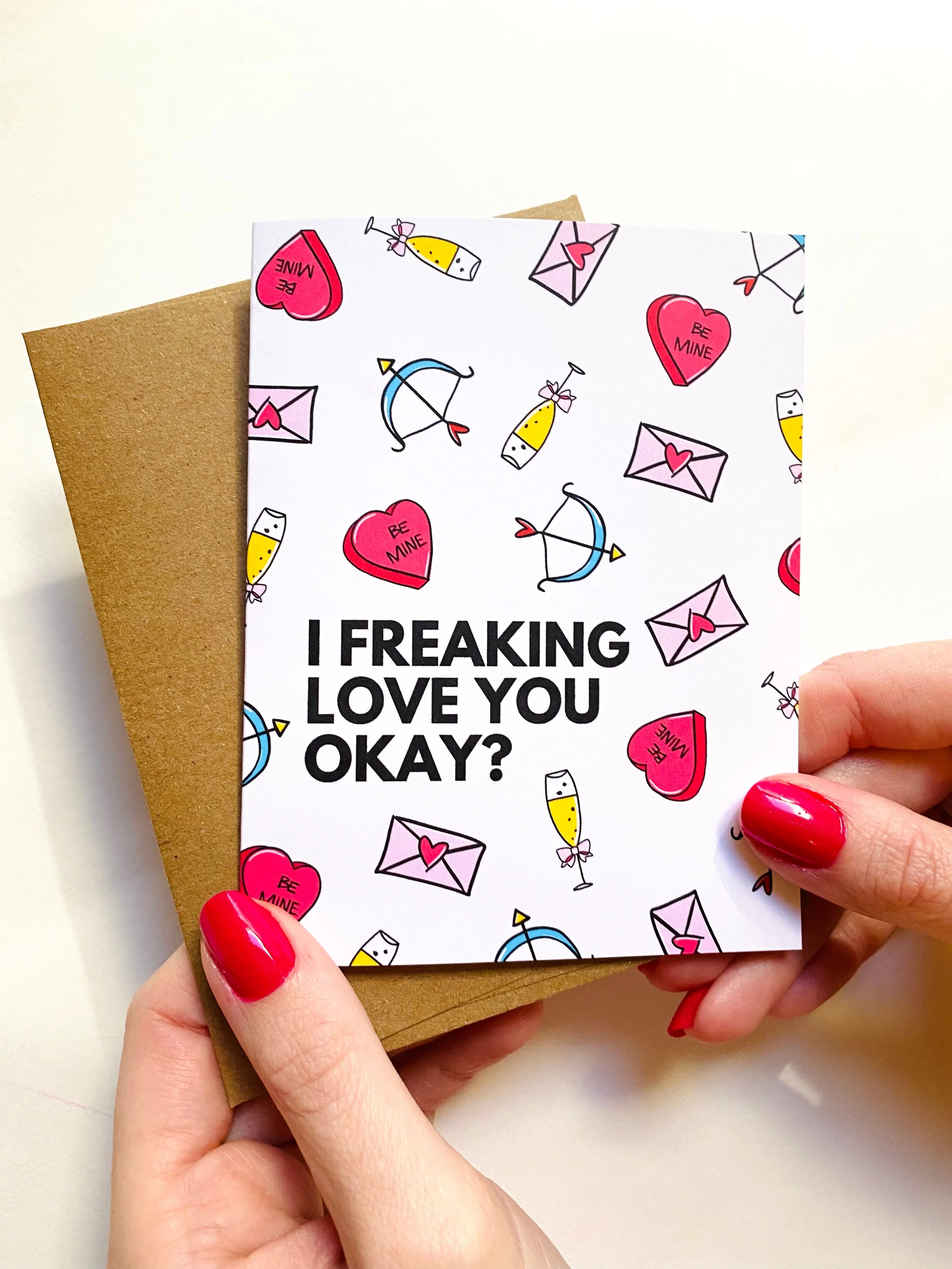 Funny Valentine’s Day Card – I Freaking Love You Okay, Cute Love & Anniversary Greeting