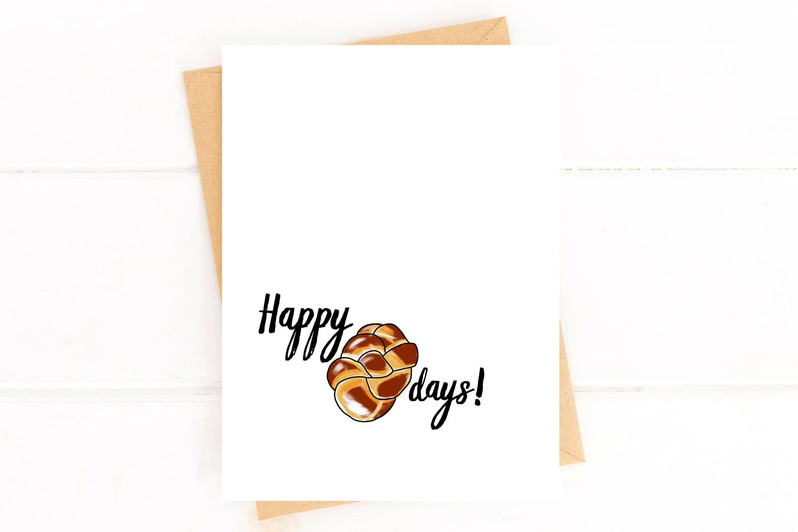 Happy Challah Days Card – Punny Hanukkah Holiday Greeting - Image 3