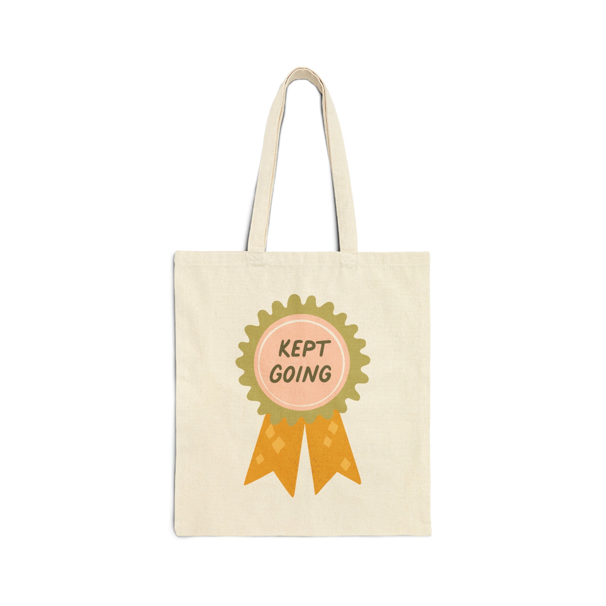 Kept Going Award Ribbon Cotton Canvas Tote Bag - Image 3