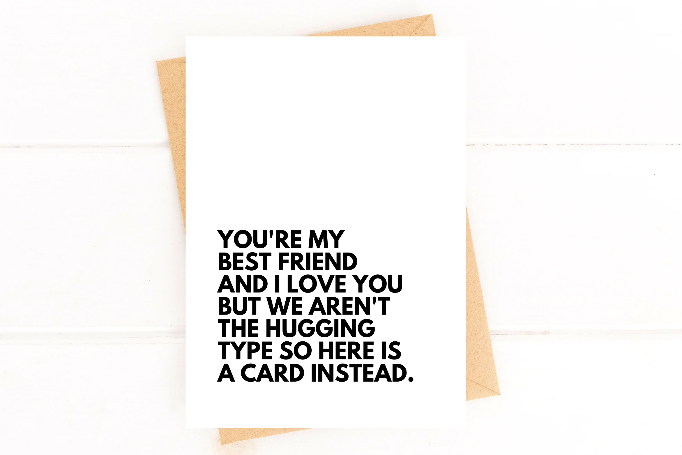 Not A Hugger Best Funny Friend Card - Image 2