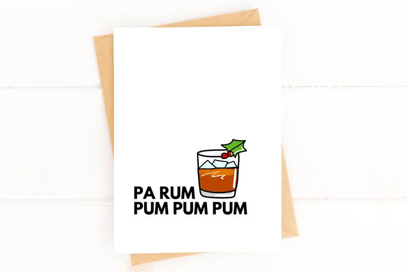 Pa Rum Pum Pum Pum Funny Christmas Little Drummer Boy Card Cute Christmas Cards - Image 2