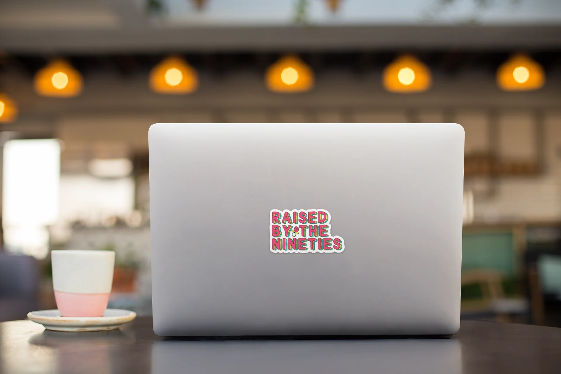Raised By the Nineties Millenial Birthday Gift Vinyl Sticker - Image 3