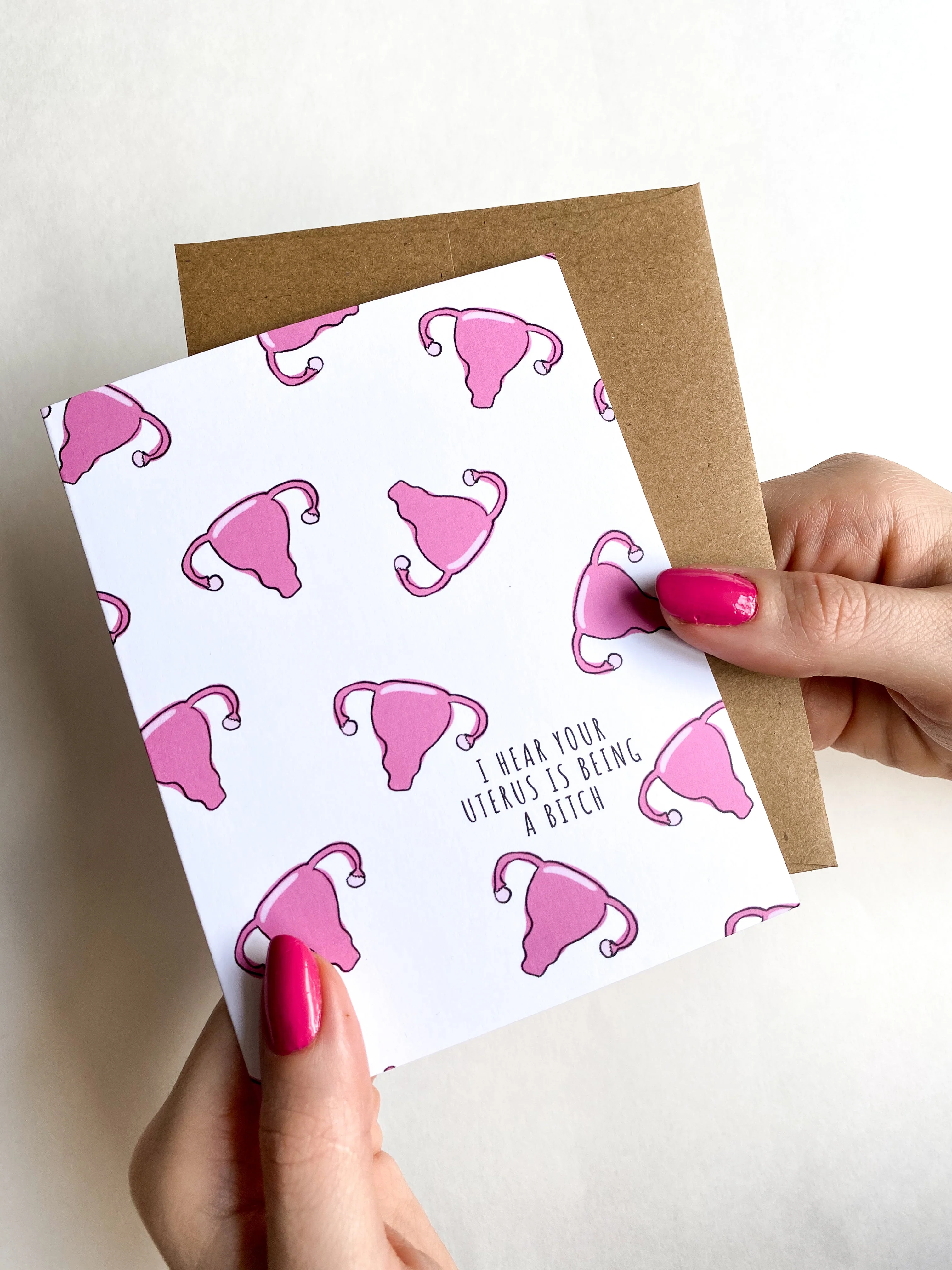 Uterus is Being a Bitch Funny Uterine Cancer Get Well Card