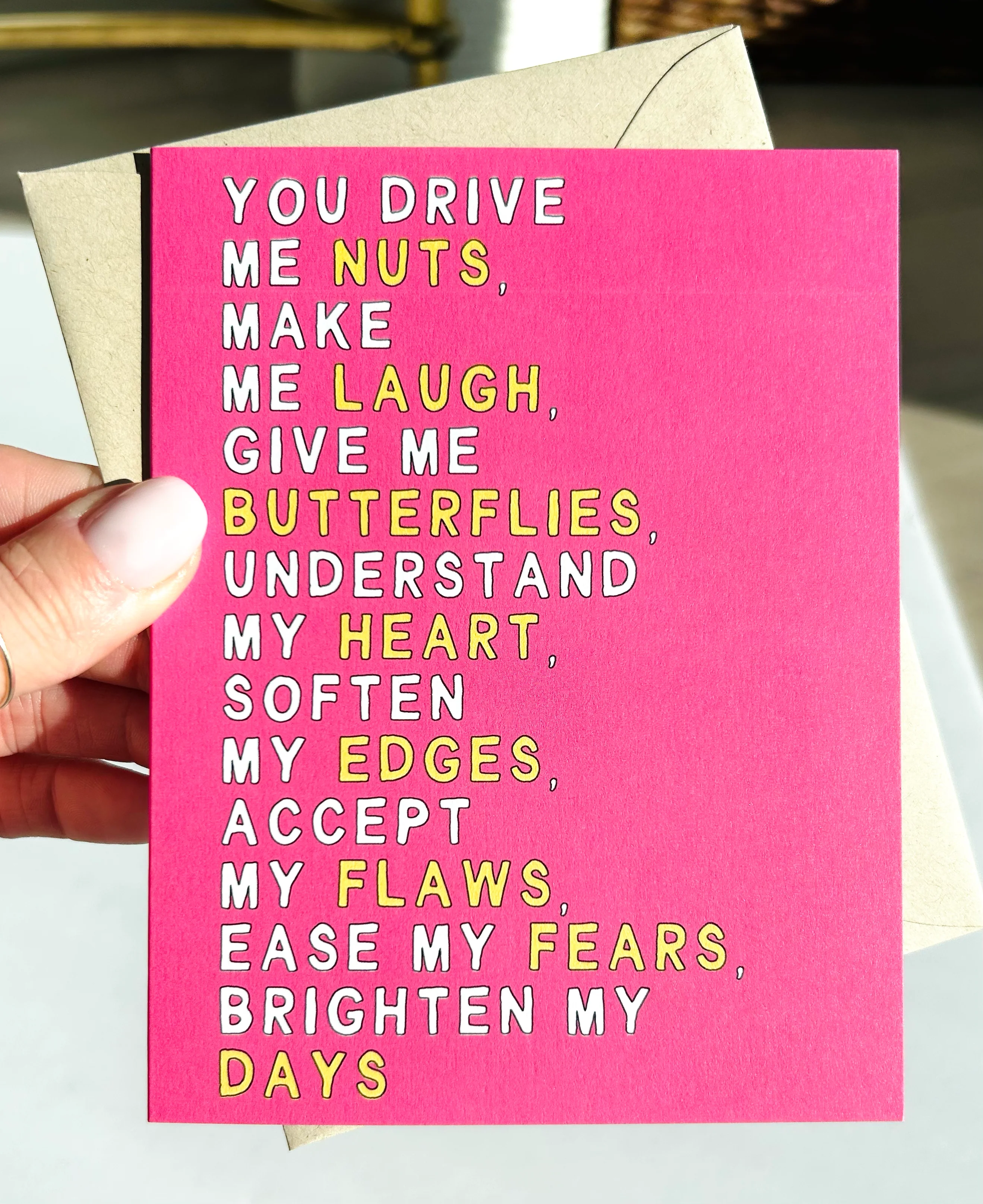 You Drive Me Nuts Make Me Laugh Sweet Valentine's Day Card - Image 2