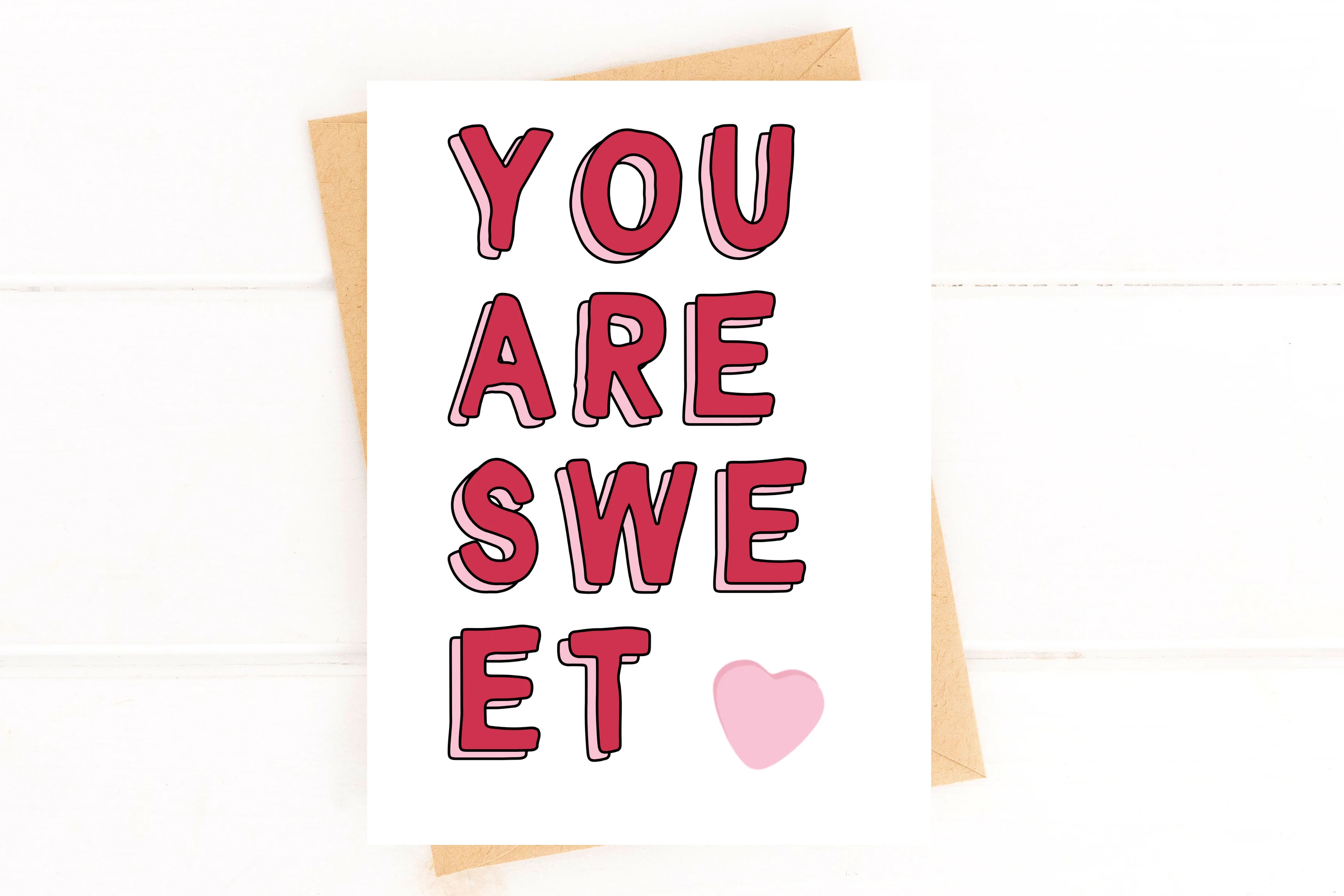 You're Sweet Valentine's Candy Hearts Card Just Because Card Anniversary Card - Image 2